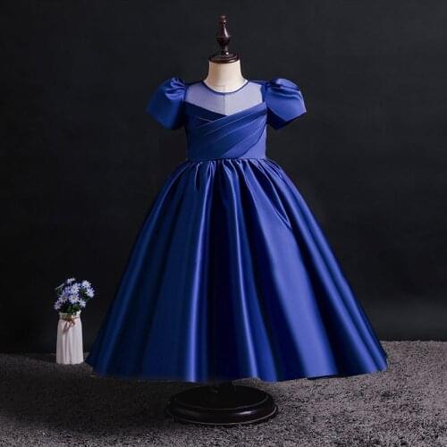 2021 girls new dress skirt long bow princess dress Christmas red dress children piano birthday childrens clothing wholesale