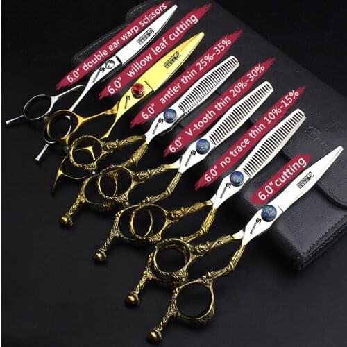 6 inch Hairdressing Scissors Japan 440c Special Hairdressing Scissors Set Fine Cut Sharp And Resistant To Fine Wear haircuts