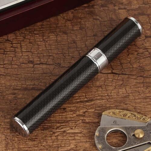 GALINER Carbon Fiber Cigar Tube Portable Pocket Mini Cigars Humidor Travel Cigar Holder Tube For Cohiba Cigar Accessory