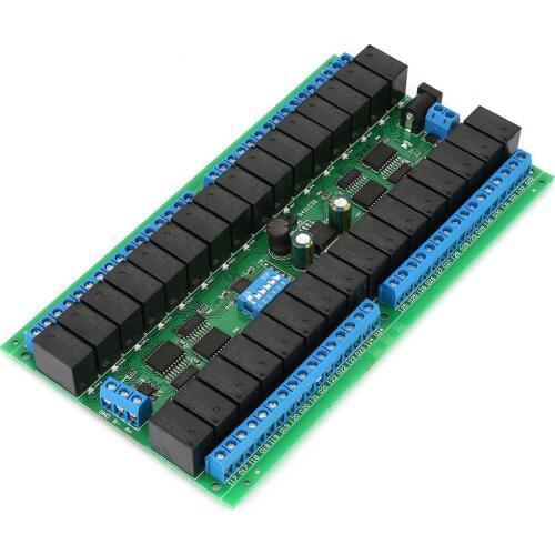 Taidacent RS485 Relay Board 8/16/32 Channel 12V Modbus RTU Protocol Serial Port Relay Controller Remote Switch PLC Control Relay