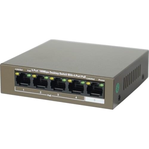 4CH PoE LAN Network Switch, F1105P-4-38W Unmanaged PoE LAN Switch