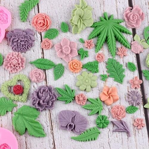 Leaf Silicone Mold Leaves Cake Border Fondant Cake Decorating Tools Chocolate Gumpaste Moulds Candy Clay Molds Sugarcraft Mould