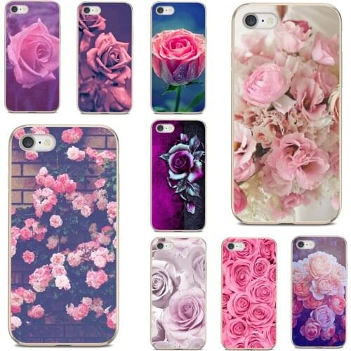 Silicone Phone Covers For Huawei Nova 2 2i 3 3i Y3 Y5 Y6 Y7 Y9 Prime 2015 2016 2017 2018 2019 Pink Glitter Roses wallpaper