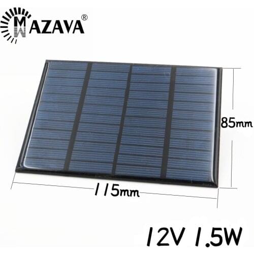 12V 1.5W 5W 7.5W Solar Panel Outdoor Charger Battery Home Solar Cells 115mm*85mm Polycrystalline Silicon