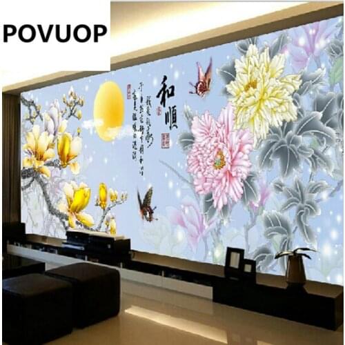 POVUOP cross stitch perfect conjugal bliss Cross stitch Blossom and rich Peony jade orchid Elegant orchid cross stitch