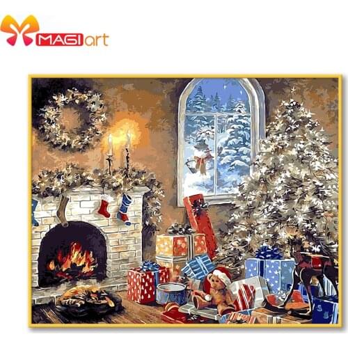 Cross stitch kits Embroidery needlework sets 11CT water soluble canvas patterns 14CT Full Christmas gift home -NCMC084