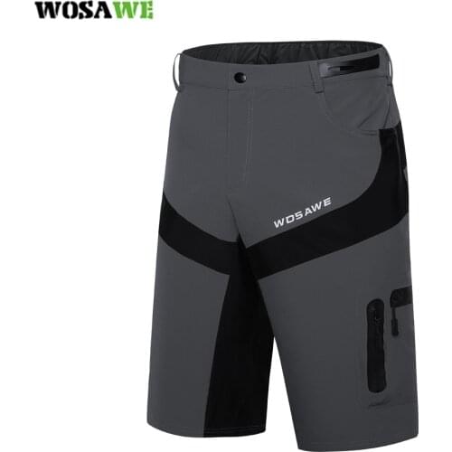 WOSAWE Mens Cycling Shorts Outdoor Sports Downhill MTB Bike Shorts Mountain Bicycle Underwear 3D Gel Breathable Quick Dry