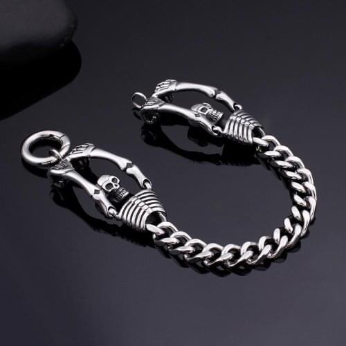 Jewels Store Wholesale Bone Skull Punk Style Bracelet Men 316L Stainless Steel Bracelet Jewelry For Man JS99445-BD