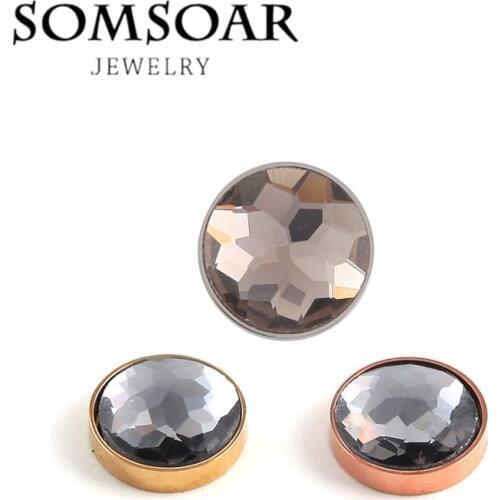 Somsoar Jewelry 2017 Extra Small 12mm Stainless Steel Interchangeable Gray Magnet Coin fit Cambio Bracelet Necklace 10pcs/lot