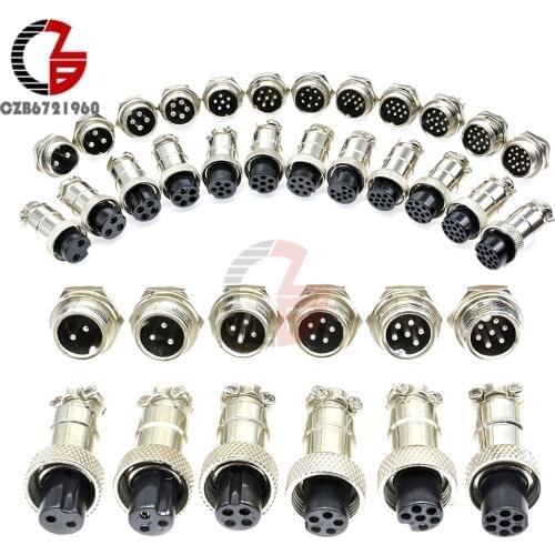 1Pair GX12 GX16 GX20 2/3/4/5/6/7/8/9/10/12/14/15P 3-10A 150V Male Female Aviation Connector Wire Panel Mount Screw Plug Socket