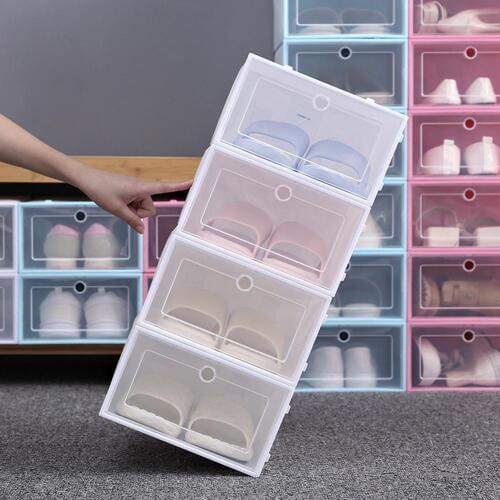 1PC lip-Open Cover Plastic Shoe Hanger Storage Transparent Shoe Box Drawer Divider Shoes Drawer Case Organizer Shoes Organizer