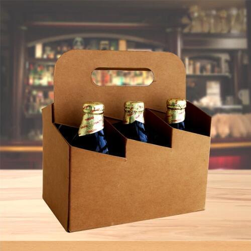 1Pcs vintage beer bottle paper label empty with cap lot of 6 with carrier Cardboard Bag Wedding Party Bar Supplies