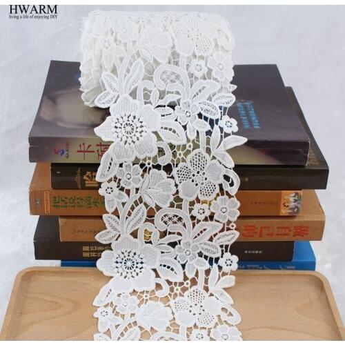 10yards african lace fabric ribbon wedding trim Milk silk lacefabric water-soluble curtain lace DIY Embroidered girls'clothing