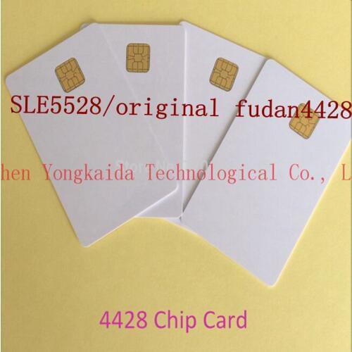 100-200pcs/lot SLE5528/original Fudan4428 PVC Card ISO7816 Fudan 4428 Chip Contact Smart IC Card