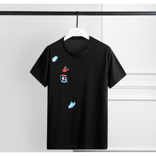 100% Cotton Short Sleeve Mens Plus Size 4xl Butterfly Digital Printing Men T-shirts Round Collar T-shirt Man