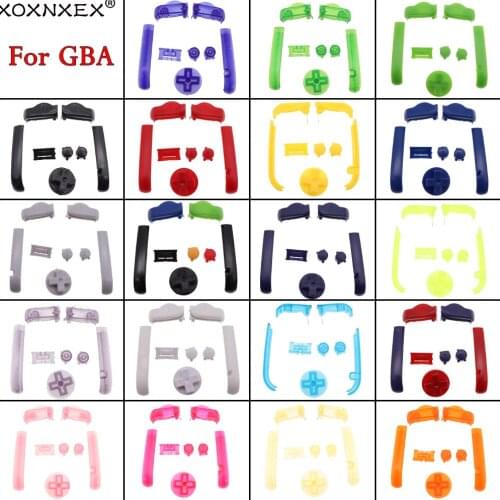 2sets Multi-Color Replacement Keypads L R A B Buttons For Gameboy Advance Buttons Frame For GBA D Pads Power ON OFF Button