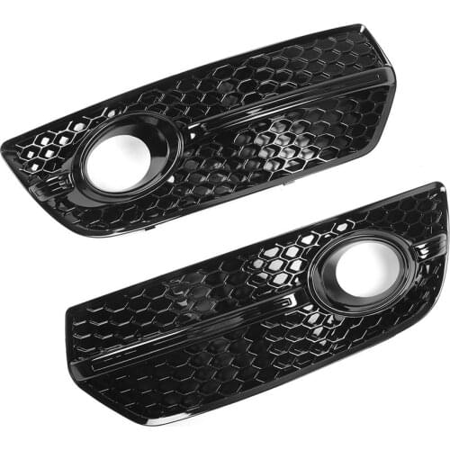 2Pcs for SQ5 Style Front Bumper Grill Fog Lamp Light Frame Cover Fit for AUDI Q5 2009 2010 2011 2012