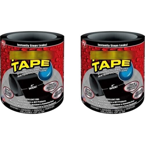 2pcs 1.52m Super Strong Fiber Waterproof Tape Stop Leak Seal Repai Performance Self Tape Fiberfix Adhesive Tape PE tube PVC etc