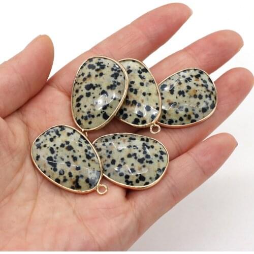 2Pcs Natural Speckled Stone Faceted Drop Shape Pendant for Jewelry Making DIY Necklace Earrings Accessories Women Gift 23x34mm