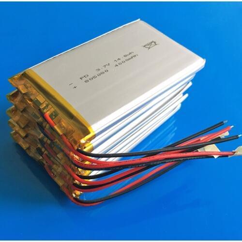 5 pcs 3.7V 4000mAh Polymer Lithium LiPo Rechargeable Battery For GPS PSP DVD PAD tablet pc laptop power bank video game 805080