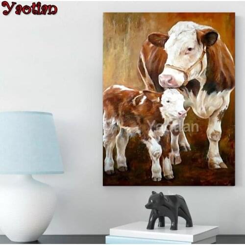 Diamond Painting Cow Animal Cross Stitch Diamond Embroidery puzzle picture full Diamond Painting Rhinestones Mosaic Home Decor