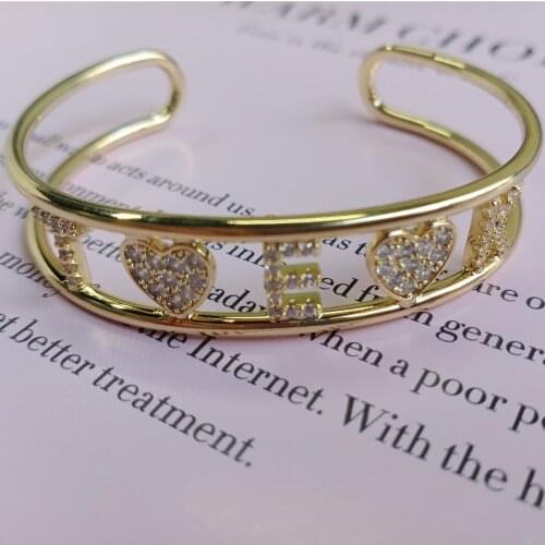 Spices Custom CZ Zircon Bangles Personality Custom Name Bracelet Jewelry Name Words Letters Custom Bracelet & Bangle Women
