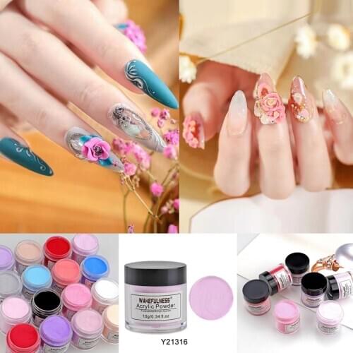 Color Acrylic Nail Art Powder 10gram Jam Purple Red Blue DIY Acrylic Nails Carving Tips Builder Pink Nude Powder 10GRAM Manicure