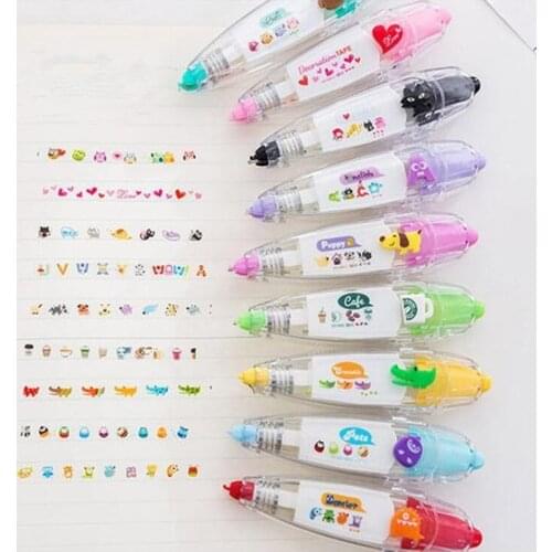 Kawaii Cartoon Cute Animals Press Type Decorative Correction Tape Diary Scrapbooking Stationery School Supplies Students Gift