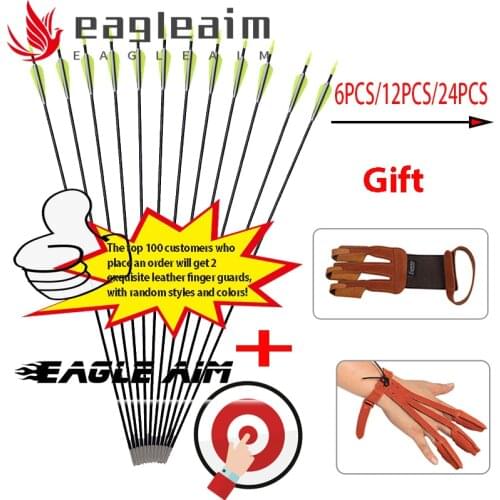 6PCS/12PCS/24PCS 30 Inch Archery Outsourcing Fixed Tips 7mm Fiberglass Arrows Traditional Recurve Bow Practice Arrows FingerGift