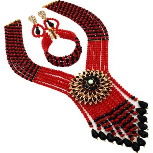 Flash nigerian wedding african beads jewelry set crystal 6SDLS-03