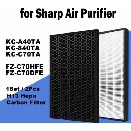 FZ-C70HFE FZ-C70DFE For Sharp Air Purifier KC-A40TA KC-840E KC-A840TA KC-C70TA H13 Hepa Filter Activated Carbon Filter