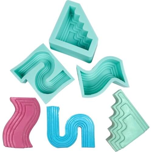 PRZY Stair Curve Plaster Mould Creative Geometric Shape Scented Candle Mold Soap Molds Handmade Silicone Molds Candle Mould