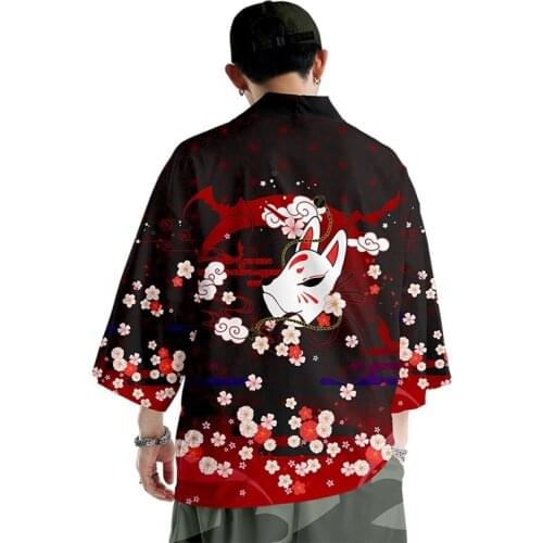 Japanese Kimono Man Yukata Samurai Clothes MenS Kimono Cardigan Jacket Japanese Kimono Man Streetwear Style Haori Male KK2025