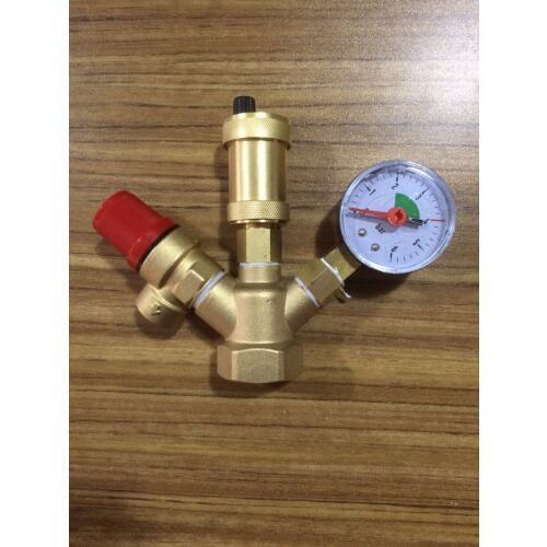 DN25 Manufacturers customized with pressure gauge brass exhaust safety pressure relief boiler valve