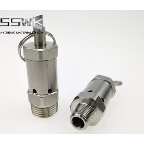 1/2" 1/4" Thread Stainless Steel SS304 Exhaust Pressure Relief Valve for Air Compressor Steam Pot