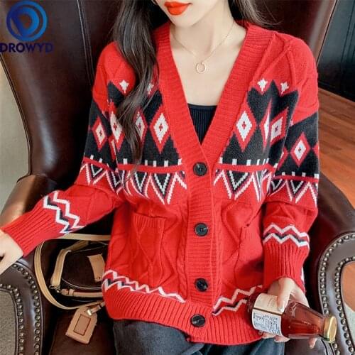 Sweater Jacket Womens Autumn and Winter 2021 New Style European Knitted Cardigan Spring and Autumn Single-breasted Sweater Top