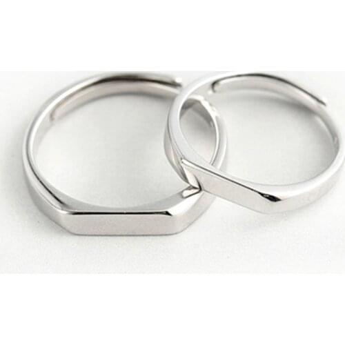 925 Sterling Silver Lover Rings Classic Simple Opening Ring for Women & Men Couples Wedding Jewelry DIY Engrave