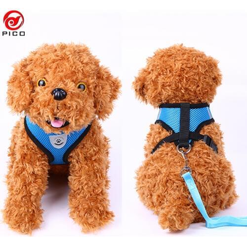 Cute Soft dog collar and leash set Plaid Pet Walking leader Cat service dog vest Harness dogs for sale ZL145-1
