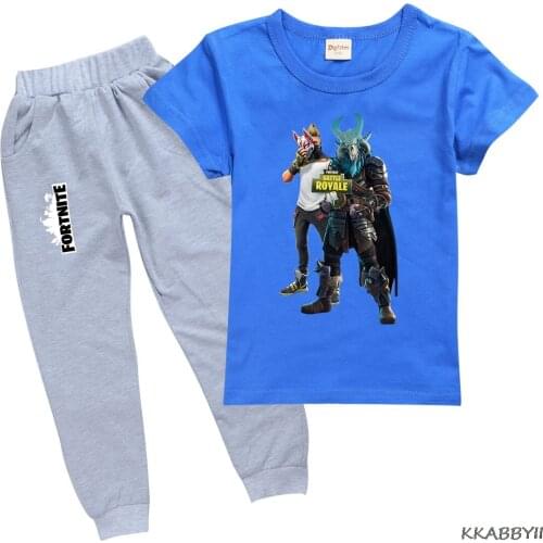 Summer Kids Pants Baby FORTNITES T Shirt+ Trousers Boy Outfit Sport Suit Children Clothing Set