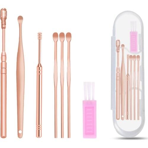 6/7Pcs Stainless Steel Earpick Ear Cleaner Spoon Ear Care Cleaning Tool Ear Wax Removal Kit Ear Wax Remover Ear Wax Removal Tool