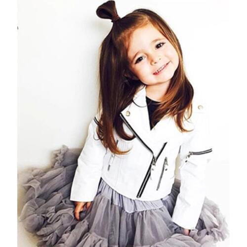 Fashion Kids Leather Jacket For Girls PU Jacket Children Leather Outwear For Girl Costume Baby Girls Jackets and Coats Boys