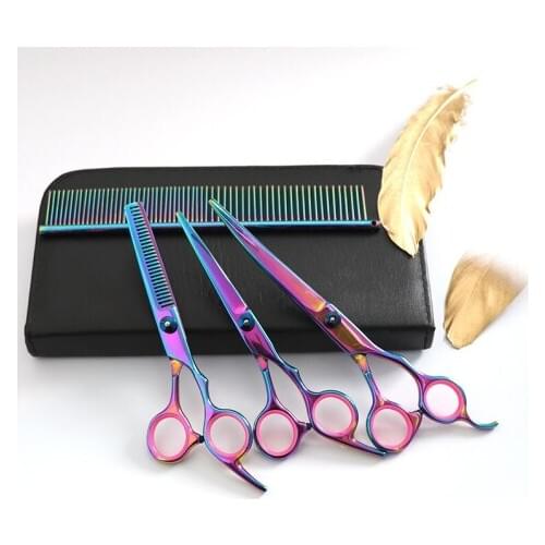 Wondcon Veterinary animal Hair Clipper Set Color Dogs cats shaving Hairdressing scissors tools pet hair scissors four-piece set