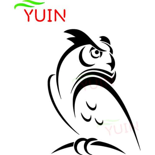 Owl Cartoon Pattern Animal Car Sticker Car Door Window Decoration PVC Waterproof Sunscreen Decal Black/White/Red/Laser/Silver