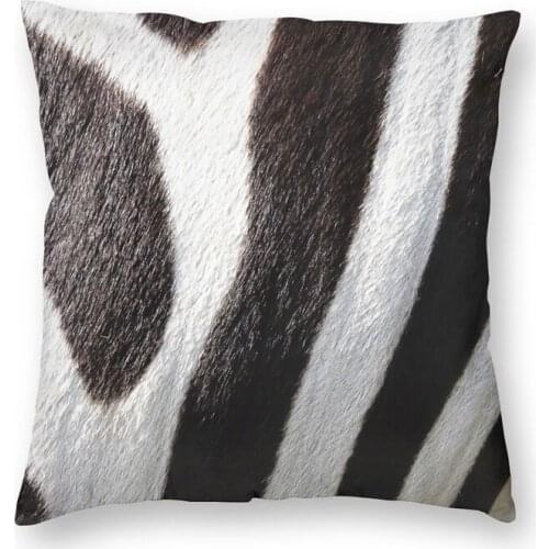 Zebra Striped Pattern Animal Fur Pillow Cover Decoration Zebra Leather Texture Lover Cushion Cover Throw Pillow For Car Printing