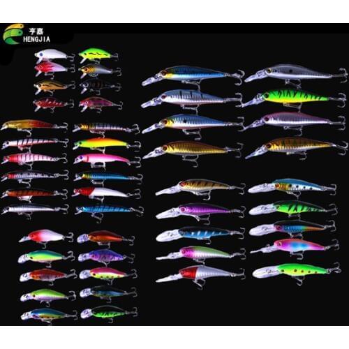 New 48pcs lot Fishing Lures Mixed 5 Model Minnow Lure Artificial Quality Professional Crankbait Wobblers Fishing Tackle pesca