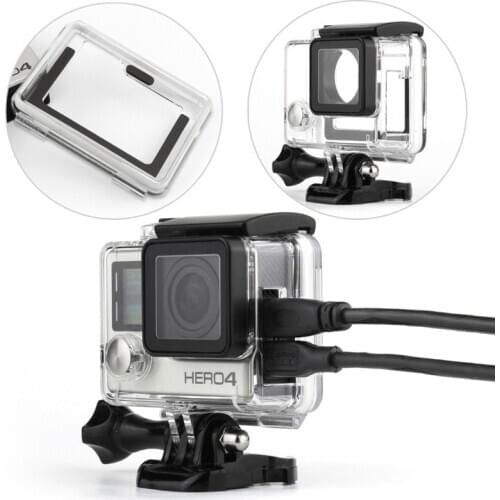 New GoPro Hero 4 Side Open Skeleton Protective Housing Case Cover,The backdoor is Skeleton and touchable