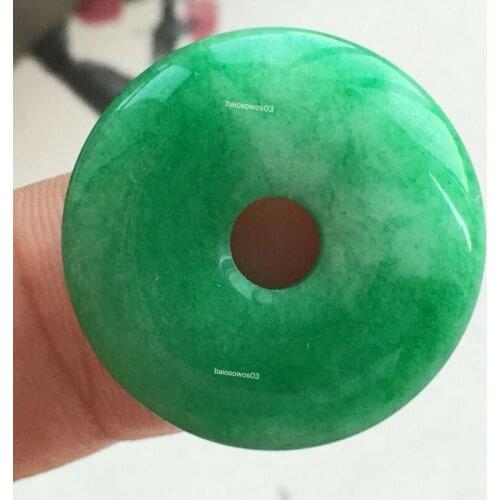 New Green jade safety button Emerald Amulet jade safety lucky pendant