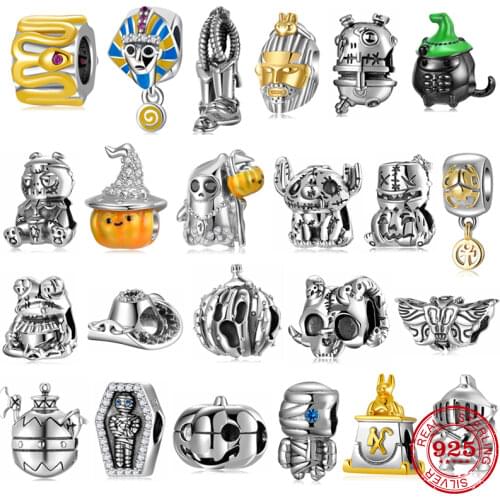 Original Punk Gothic Violent elf Charm Hot 925 Sterling Silver Charms Bead Fine Jewelry Making Fit Design DIY Bracelet Necklace