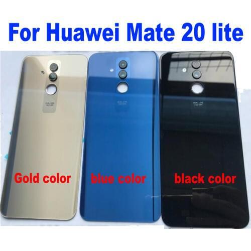 Original Best For 6.3" Huawei Mate 20 Lite Glass Back Battery Cover Rear Case Housing + Glass Lens+Flash For Huawei Mate20 Lite