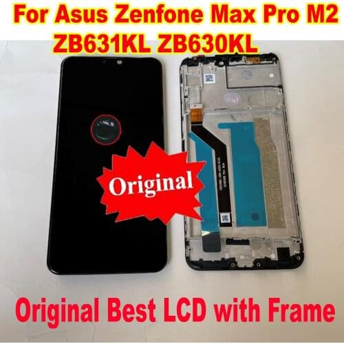Original Best LCD Display Screen Touch Panel Digitizer Assembly Sensor with Frame For Asus Zenfone Max Pro M2 ZB631KL ZB630KL